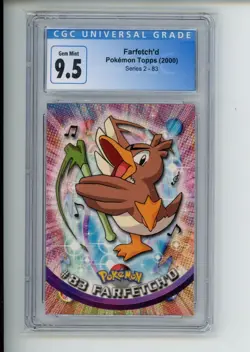 2000 Topps Pokemon TV Series 2 Farfetch'd #83 Nintendo CGC 9.5 GEM MINT - Image 1