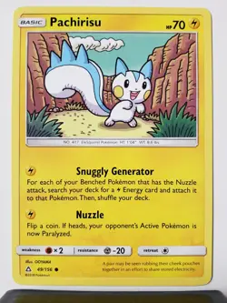 Pachirisu 49/156 LP / VLP - Ultra Prism Sun Moon Pokemon Card - OOYAMA Art - Image 1