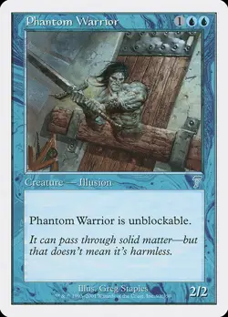 MTG 7th Edition --- PHANTOM WARRIOR --- Uncommon! NM! Magic the Gathering! - Image 3