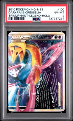 PSA 8 Darkrai & Cresselia Legend Holo 100/102 Triumphant Pokemon - Image 1
