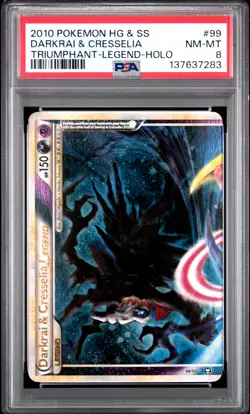 PSA 8 Darkrai & Cresselia Legend Holo 99/102 Triumphant Pokemon - Image 1