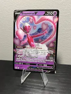 Pokemon Enamorus V Ultra Rare Holo 082/196 Lost Origin 210 HP Blossom Tail - Image 2