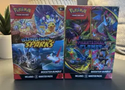 Pokemon TCG Surging Sparks & Phantasmal Flames Booster Bundle 2 Box Lot Sealed - Image 1