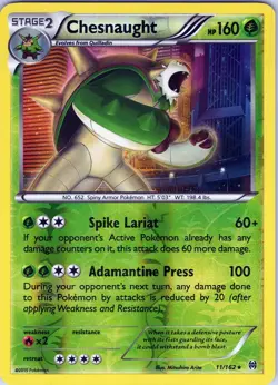 Chesnaught 11/162 Rare - Pokemon TCG XY: BREAKthrough - Reverse Holo (NM) - Image 1