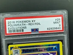 PSA 9 MINT Poliwrath 2016 Pokemon card XY Evolutions 25/108 Reverse Holo Rare! - Image 3