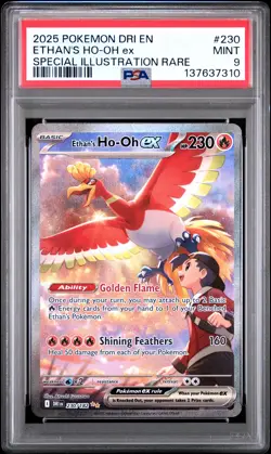 PSA 9 Ethans Ho-oh EX 230/182 Journey Together Special Illustration Rare Pokemon - Image 1