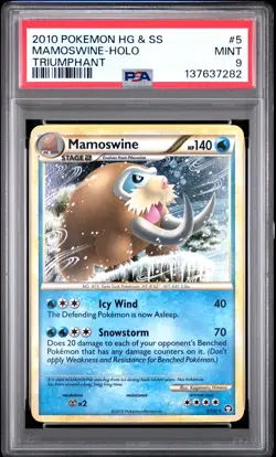PSA 9 Mamoswine 5/123 Holo Heartgold & Soulsilver Triumphant Pokemon - Image 1