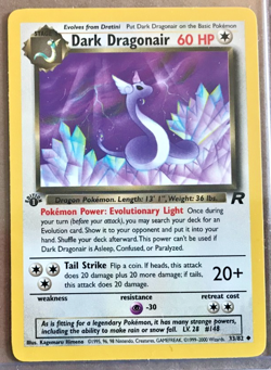 Pokemon Team Rocket 1st Ed Dark Dragonair 33/82 Uncommon NMM Unplayed WOTC 2000 - Image 1