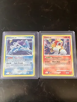 Pokemon TCG Secret Wonders Holo Suicune 19/132 & Holo Entei 4/132 - Image 1