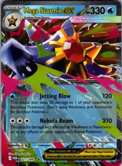 Pokemon TCG Mega Starmie ex 021/088 Double Rare Perfect Order NM/M - Image 1