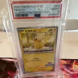 Pokemon Pikachu 242/SV-P Japanese SV-P Promo Illustration Contest PSA 10 - Image 1