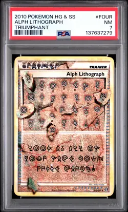 PSA 7 Alph Lithograph Four/123 Unown Heartgold & Soulsilver Triumphant Pokemon - Image 1