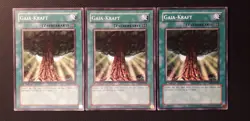 Yu-Gi-Oh! 3x Gaia Kraft, YSD-DE022, Common, 1. Auflage, Deutsch, EX/GD/GD - Image 1