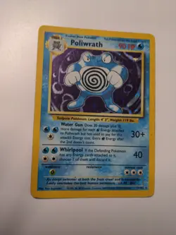 POKEMON CARD ENGLISH POLIWRATH 13/102 HOLO BASE SET - Image 1