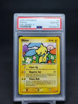 2006 Minun 4/17 Pop Series 3 PSA 10 GEM MT Pokemon TCG - Image 1