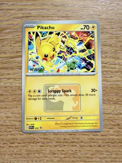 Pikachu - SVP 225 - 2025 World Championships - Winner Prize Card - Pokemon TCG - Image 1