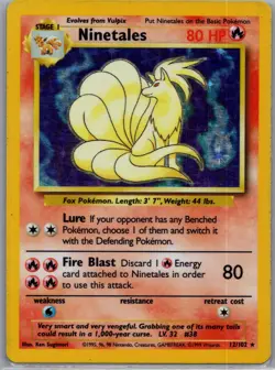 Ninetales 12/102 Holo Base Set - Pokemon Card - LP - Image 1