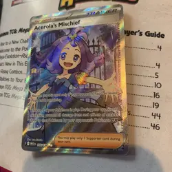 Pokemon TCG Mega Evolutions Full Art Holo Card Acerolas Mischief Trainer 165/132 - Image 3