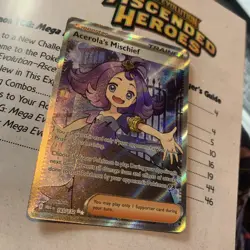 Pokemon TCG Mega Evolutions Full Art Holo Card Acerolas Mischief Trainer 165/132 - Image 4