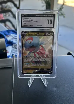 Dracovish V Pokemon 2022 Brilliant Stars 114/172 Holo CGC Gem Mint 10 - Image 1