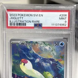 2023 Pokemon 206/198 Wiglett - Illustration Rare HOLO - PSA 9 MINT - Image 3