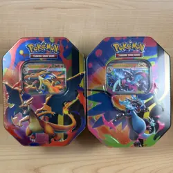 Pokemon TCG MEGA CHARIZARD EX X & Y Lot Of 2 Tins NEW SEALED! - Image 1
