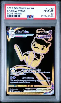 2022 Pokemon Sword & Shield Lost Origin #TG30 Fa/Mew Vmax PSA10 - Image 1