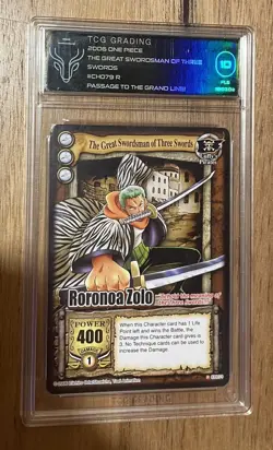 One Piece CGC TCG Roronoa Zolo Passage To The Grand Line Pop#1 TCG 10 - Image 1