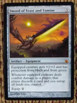 MTG Sword of Feast and Famine NM Mirrodin Besieged Rare Equipment EDH Modern - Image 1