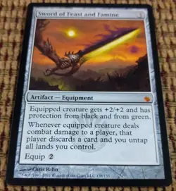 MTG Sword of Feast and Famine NM Mirrodin Besieged Rare Equipment EDH Modern - Image 2
