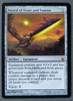 MTG Sword of Feast and Famine NM Mirrodin Besieged Rare Equipment EDH Modern - Image 3