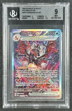 CHARIZARD EX BGS 9 2024 POKEMON SV PALDEAN FATES #234/091 SIR Rare 0.5 away 1208 - Image 1