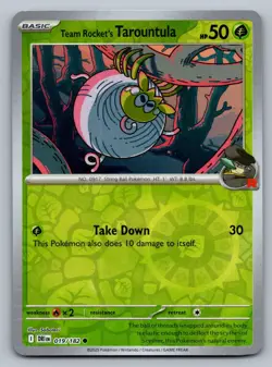 Pokemon TCG SV10: Destined Rivals Team Rocket's Tarountula 019/182 Reverse Holo - Image 1