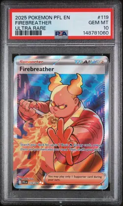 PSA 10 - FireBreather Full Art Trainer 119/094 Phantasmal Flames Pokemon - Image 1