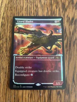 MTG Kamigawa: Neon Dynasty Lizard Blades NM Showcase Edition Foil - Image 1