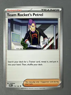 Pokemon TCG * Destined Rivals 176/182 Team Rocket's Petrel U * UNG NM FRESH PACK - Image 1