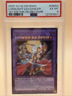 PSA 6 Lunalight Leo Dancer 2025 Yu-Gi-Oh! RA04 Misprint Error #EN053 1st Ed - Image 1