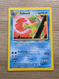 Pokemon TCG Politoed Neo Discovery Rare Card 27/75 WOTC NM Condition - Image 1