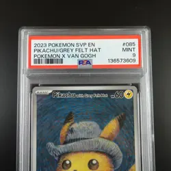PSA 9 Pikachu with Grey Felt Hat SVP 085 Pokemon Van Gogh Graded Card - Image 2