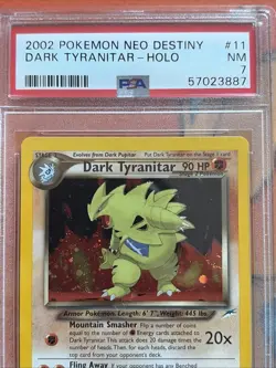 2002 Pokemon Neo Destiny Dark Tyranitar - Holo 11/105 NM PSA 7 - Image 2