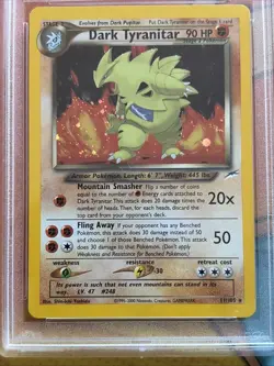 2002 Pokemon Neo Destiny Dark Tyranitar - Holo 11/105 NM PSA 7 - Image 3