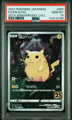 PSA 10 Pikachu 001/028 25th Anniversary Stamped S8a 2021 Japan Pokemon GEM MINT - Image 3