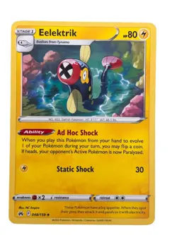 New: 2023 Pokemon TCG Eelektrik 048 Crown Zenith Regular Uncommon - Image 1
