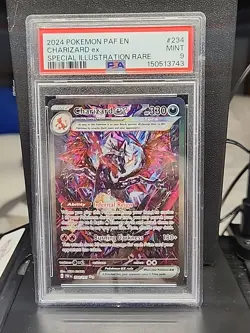 Pokemon TCG Charizard EX Sir Paldean Fates 234/091 Full Art Secret Rare PSA 9 - Image 1