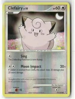 Pokemon Clefairy 77/130 Reverse Holo Diamond and Pearl Common - Image 1