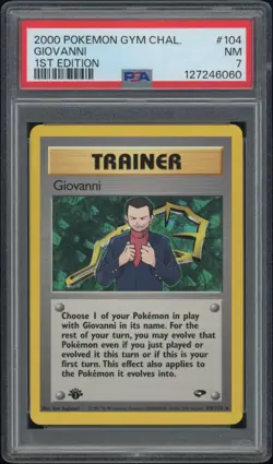 GIOVANNI Pokemon Gym Challenge 1st Edition 104/132 - PSA 7 - Image 1