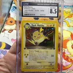 1st Edition Dark Raichu 8.5 83/82 Pokemon Team Rocket Holo CGC - Image 1