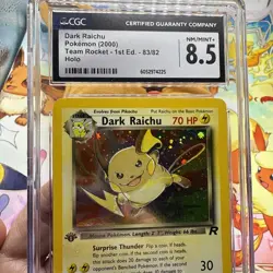 1st Edition Dark Raichu 8.5 83/82 Pokemon Team Rocket Holo CGC - Image 2