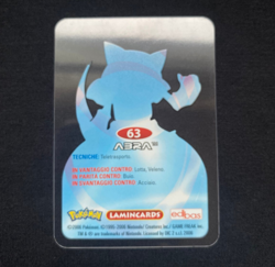 Abra 63 Pokemon Lamincards Edibas - ITA - EXC- (LP) - Image 2