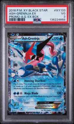 2016 POKEMON XY BLACK STAR PROMO ASH-GRENINJA EX PSA 3 LOW POP - Image 1
